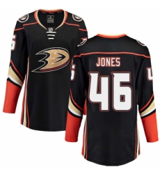 Women's Anaheim Ducks #46 Max Jones Fanatics Branded Black Home Breakaway NHL Jersey