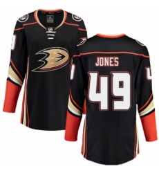 Women's Anaheim Ducks #49 Max Jones Authentic Black Home Fanatics Branded Breakaway NHL Jersey