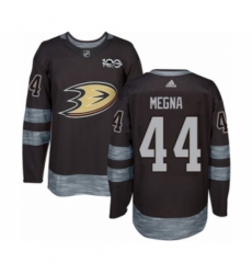 Men's Adidas Anaheim Ducks #44 Jaycob Megna Authentic Black 1917-2017 100th Anniversary NHL Jersey