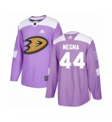 Men's Adidas Anaheim Ducks #44 Jaycob Megna Authentic Purple Fights Cancer Practice NHL Jersey