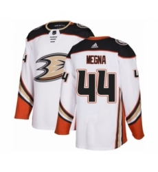 Men's Adidas Anaheim Ducks #44 Jaycob Megna Authentic White Away NHL Jersey