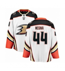 Men's Anaheim Ducks #44 Jaycob Megna Authentic White Away Fanatics Branded Breakaway NHL Jersey