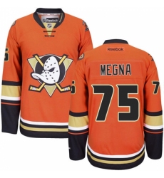 Men's Reebok Anaheim Ducks #75 Jaycob Megna Authentic Orange Third NHL Jersey