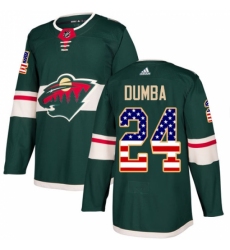 Youth Adidas Minnesota Wild #24 Matt Dumba Authentic Green USA Flag Fashion NHL Jersey
