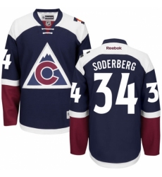 Women's Reebok Colorado Avalanche #34 Carl Soderberg Premier Blue Third NHL Jersey