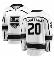 Men's Los Angeles Kings #20 Luc Robitaille Authentic White Away Fanatics Branded Breakaway NHL Jersey