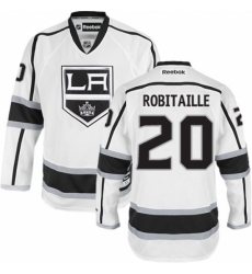 Men's Reebok Los Angeles Kings #20 Luc Robitaille Authentic White Away NHL Jersey