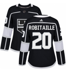 Women's Adidas Los Angeles Kings #20 Luc Robitaille Authentic Black Home NHL Jersey