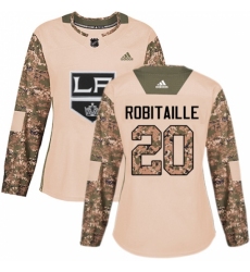 Women's Adidas Los Angeles Kings #20 Luc Robitaille Authentic Camo Veterans Day Practice NHL Jersey