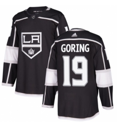 Men's Adidas Los Angeles Kings #19 Butch Goring Premier Black Home NHL Jersey