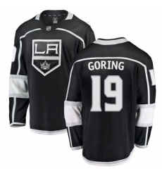 Men's Los Angeles Kings #19 Butch Goring Authentic Black Home Fanatics Branded Breakaway NHL Jersey