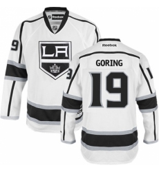 Women's Reebok Los Angeles Kings #19 Butch Goring Authentic White Away NHL Jersey