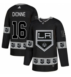 Men's Adidas Los Angeles Kings #16 Marcel Dionne Authentic Black Team Logo Fashion NHL Jersey