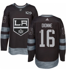 Men's Adidas Los Angeles Kings #16 Marcel Dionne Premier Black 1917-2017 100th Anniversary NHL Jersey