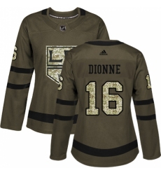 Women's Adidas Los Angeles Kings #16 Marcel Dionne Authentic Green Salute to Service NHL Jersey