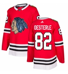 Men's Adidas Chicago Blackhawks #82 Jordan Oesterle Authentic Red Fashion Gold NHL Jersey