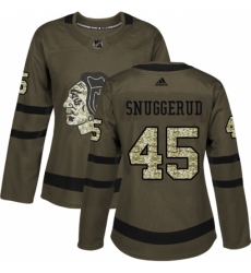 Women's Adidas Chicago Blackhawks #45 Luc Snuggerud Authentic Green Salute to Service NHL Jersey