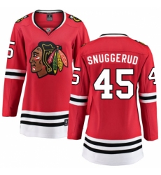 Women's Chicago Blackhawks #45 Luc Snuggerud Fanatics Branded Red Home Breakaway NHL Jersey