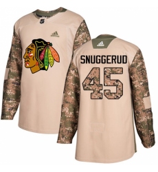 Youth Adidas Chicago Blackhawks #45 Luc Snuggerud Authentic Camo Veterans Day Practice NHL Jersey