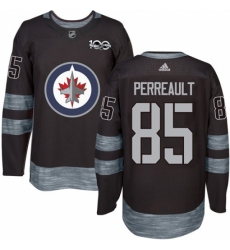 Men's Adidas Winnipeg Jets #85 Mathieu Perreault Authentic Black 1917-2017 100th Anniversary NHL Jersey