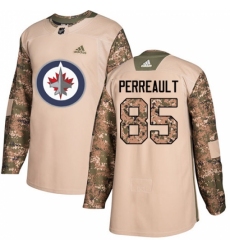 Men's Adidas Winnipeg Jets #85 Mathieu Perreault Authentic Camo Veterans Day Practice NHL Jersey