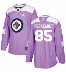 Men's Adidas Winnipeg Jets #85 Mathieu Perreault Authentic Purple Fights Cancer Practice NHL Jersey