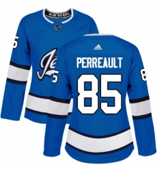 Women's Adidas Winnipeg Jets #85 Mathieu Perreault Authentic Blue Alternate NHL Jersey