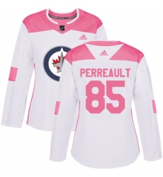 Women's Adidas Winnipeg Jets #85 Mathieu Perreault Authentic White/Pink Fashion NHL Jersey