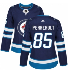 Women's Adidas Winnipeg Jets #85 Mathieu Perreault Premier Navy Blue Home NHL Jersey