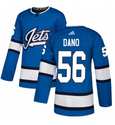 Men's Adidas Winnipeg Jets #56 Marko Dano Authentic Blue Alternate NHL Jersey