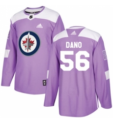 Men's Adidas Winnipeg Jets #56 Marko Dano Authentic Purple Fights Cancer Practice NHL Jersey