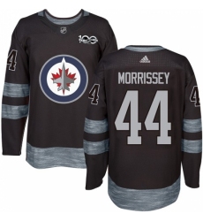 Men's Adidas Winnipeg Jets #44 Josh Morrissey Authentic Black 1917-2017 100th Anniversary NHL Jersey