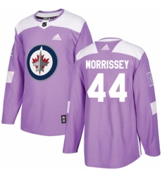 Men's Adidas Winnipeg Jets #44 Josh Morrissey Authentic Purple Fights Cancer Practice NHL Jersey