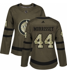 Women's Adidas Winnipeg Jets #44 Josh Morrissey Authentic Green Salute to Service NHL Jersey