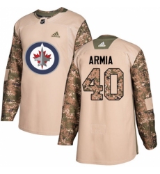 Men's Adidas Winnipeg Jets #40 Joel Armia Authentic Camo Veterans Day Practice NHL Jersey