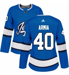 Women's Adidas Winnipeg Jets #40 Joel Armia Authentic Blue Alternate NHL Jersey