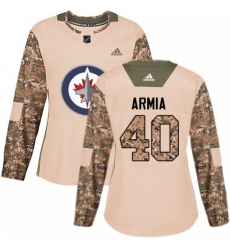 Women's Adidas Winnipeg Jets #40 Joel Armia Authentic Camo Veterans Day Practice NHL Jersey