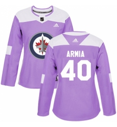 Women's Adidas Winnipeg Jets #40 Joel Armia Authentic Purple Fights Cancer Practice NHL Jersey