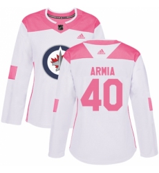 Women's Adidas Winnipeg Jets #40 Joel Armia Authentic White/Pink Fashion NHL Jersey