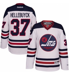 Men's Reebok Winnipeg Jets #37 Connor Hellebuyck Premier White 2016 Heritage Classic NHL Jersey