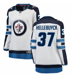 Women's Winnipeg Jets #37 Connor Hellebuyck Fanatics Branded White Away Breakaway NHL Jersey