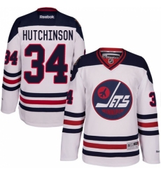 Men's Reebok Winnipeg Jets #34 Michael Hutchinson Premier White 2016 Heritage Classic NHL Jersey