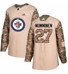 Men's Adidas Winnipeg Jets #27 Teppo Numminen Authentic Camo Veterans Day Practice NHL Jersey