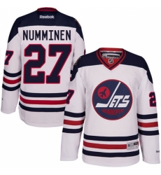 Men's Reebok Winnipeg Jets #27 Teppo Numminen Premier White 2016 Heritage Classic NHL Jersey