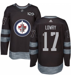 Men's Adidas Winnipeg Jets #17 Adam Lowry Authentic Black 1917-2017 100th Anniversary NHL Jersey