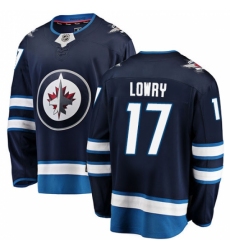 Men's Winnipeg Jets #17 Adam Lowry Fanatics Branded Navy Blue Home Breakaway NHL Jersey