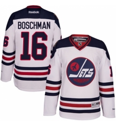 Men's Reebok Winnipeg Jets #16 Laurie Boschman Authentic White 2016 Heritage Classic NHL Jersey