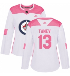 Women's Adidas Winnipeg Jets #13 Brandon Tanev Authentic White/Pink Fashion NHL Jersey