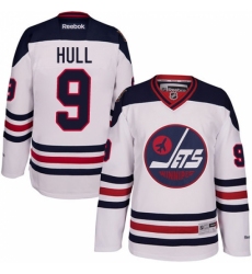 Men's Reebok Winnipeg Jets #9 Bobby Hull Premier White 2016 Heritage Classic NHL Jersey