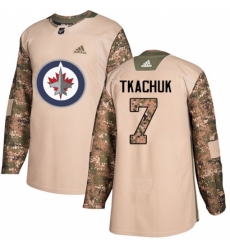 Youth Adidas Winnipeg Jets #7 Keith Tkachuk Authentic Camo Veterans Day Practice NHL Jersey